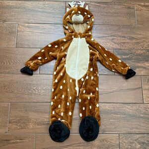 Infant Reindeer Costume Hooded Jumpsuit One Piece Spooktacular Halloween 6-12M